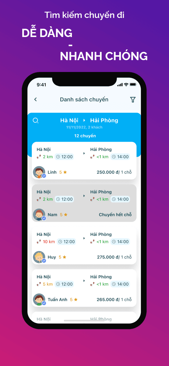 Tìm kiếm chuyến đi